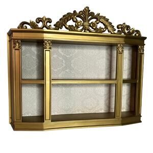 1971 Syroco 3602 Wall Mount Shadow Box Shelf mcmlxxi made usa gold color ornate